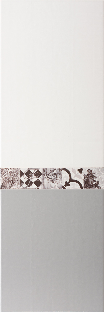 Linen Matt White, Matt Grey & Victoria Black Listello Bathroom Wall Tiles