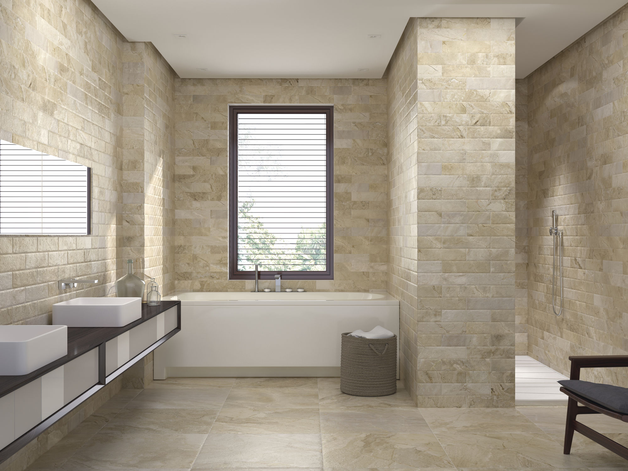 Stone Marfil Bathroom Wall Tiles